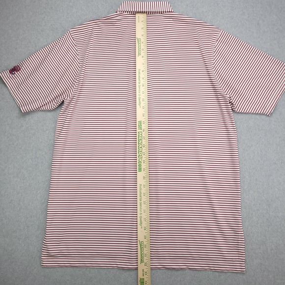 Turtleslon Polo  Golf Shirt men's XL Red White Blue Stiped Performance‎ Stretch - Picture 8 of 13